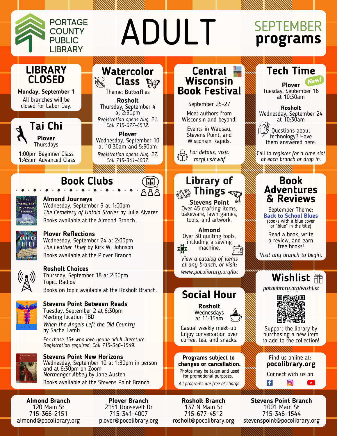September 2025 Library Events for Adults
